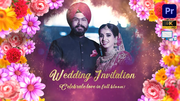 Indian Wedding Invitation Floral Slideshow - Premiere Pro（944375）-技能树